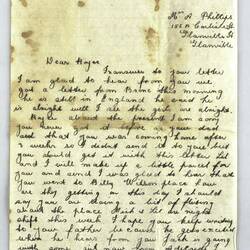 Letter - Mick, Alice, Jim & Auntie Lil to Aircraftman Royce Phillips, Personal, 1941-1942