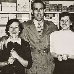 Manager, Builder Supplies Section & Two Female Staff, Courtney and Brear Hardware Store, Springvale, circa 1959