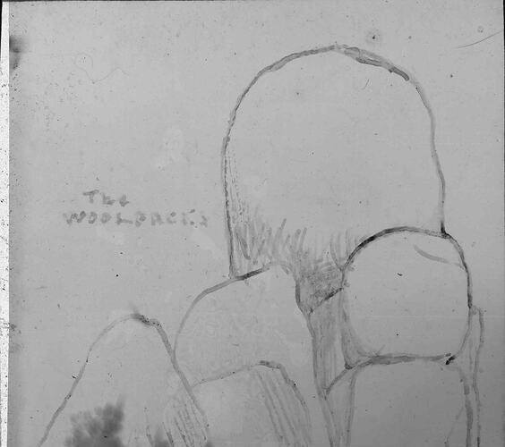 Lantern Slide - Sketch, The Woolpacks, Mt Buffalo, Victoria, Date Unknown. [BA 1935]