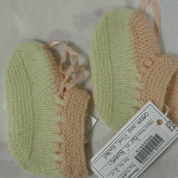 Booties - Knitted, Cream & Pink, circa 1947