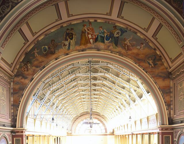 Lunette 'Federation', following restoration, Royal Exhibition Building 2001:Site Documentation:Royal Exhibition Building Collection