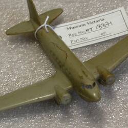 Toy Aeroplane - Khaki Plastic, circa 1950s