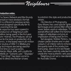 Publicity Booklet - Channel 7, Neighbours Launch, 1985