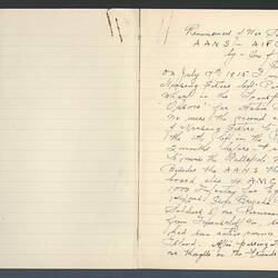 Memoir - World War I, Nurse's, A. E. Williams (nee Cocking)