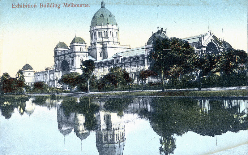 Postcard - Southern Facade, Exhibition Building, REM Series, Melbourne, circa 1905