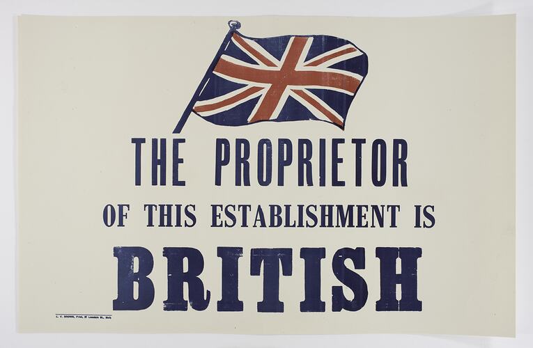 Sign - The Proprietor of this Establishment is British