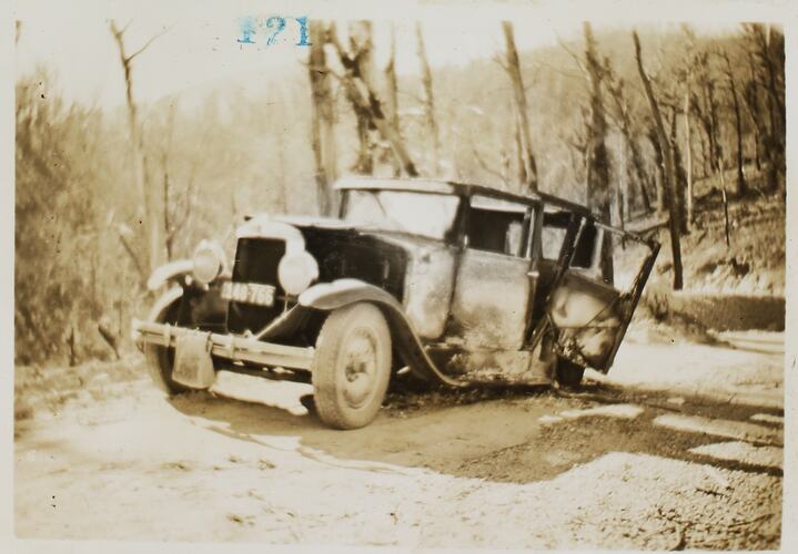 Photograph - Broken-down Car on Side of Road, Victoria, circa 1940