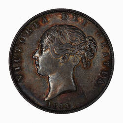 Coin - Halfcrown, Queen Victoria, Great Britain, 1844 (Obverse)