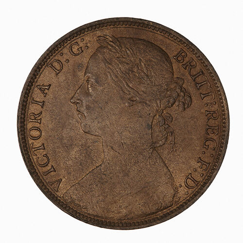 Coin - Penny, Queen Victoria, Great Britain, 1888 (Obverse)