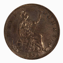 Coin - Halfpenny, Queen Victoria, Great Britain, 1893 (Reverse)