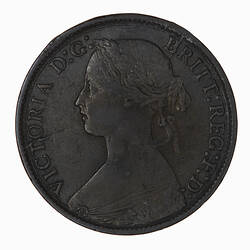 Coin - Farthing, Queen Victoria, Great Britain, 1872 (Obverse)