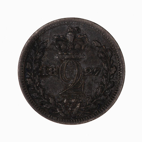 Coin - Twopence, George IV, Great Britain, 1827 (Reverse)