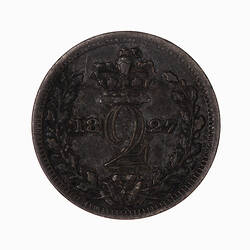 Coin - Twopence, George IV, Great Britain, 1827 (Reverse)