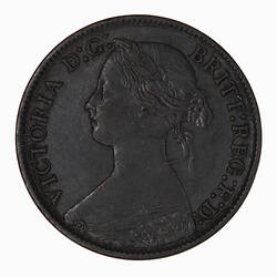 Coin - Farthing, Queen Victoria, Great Britain, 1873 (Obverse)