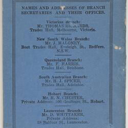 Rule Book - Australian Boot Trade Employees' Federation, 1938