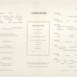 Menu - RMS Sylvania, Cunard Line, Luncheon