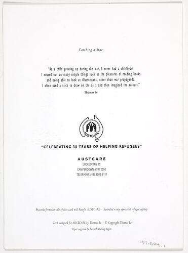 Christmas Card - Catching a Star, Thomas Le for Austcare, 1996