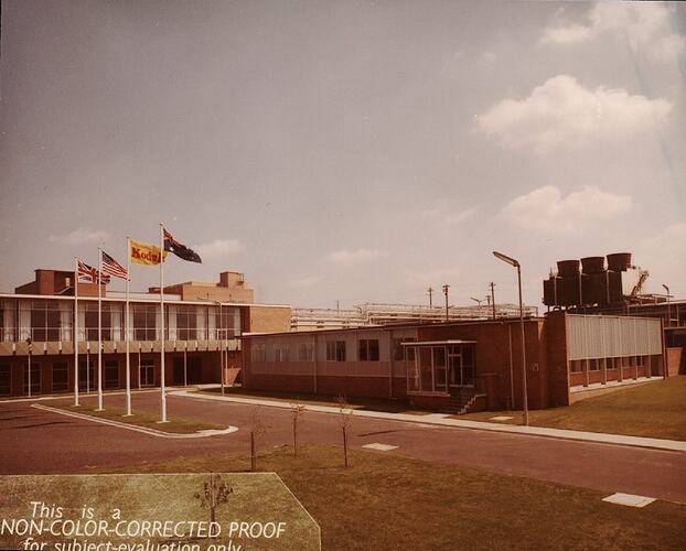 Photograph - Kodak Australasia Pty Ltd, External View of Amenities Building 9 & Medical & Security Building 10, Kodak Factory, Coburg, 1964