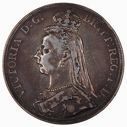 Coin - Crown, Queen Victoria, Great Britain, 1890 (Obverse)