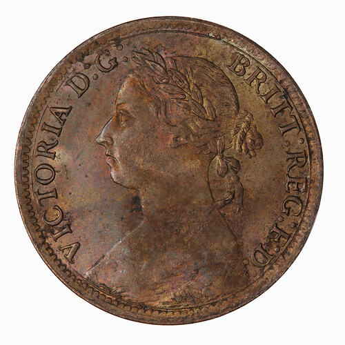 Coin - Farthing, Queen Victoria, Great Britain, 1895 (Obverse)