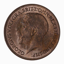 Coin - Farthing, George V, Great Britain, 1922 (Obverse)