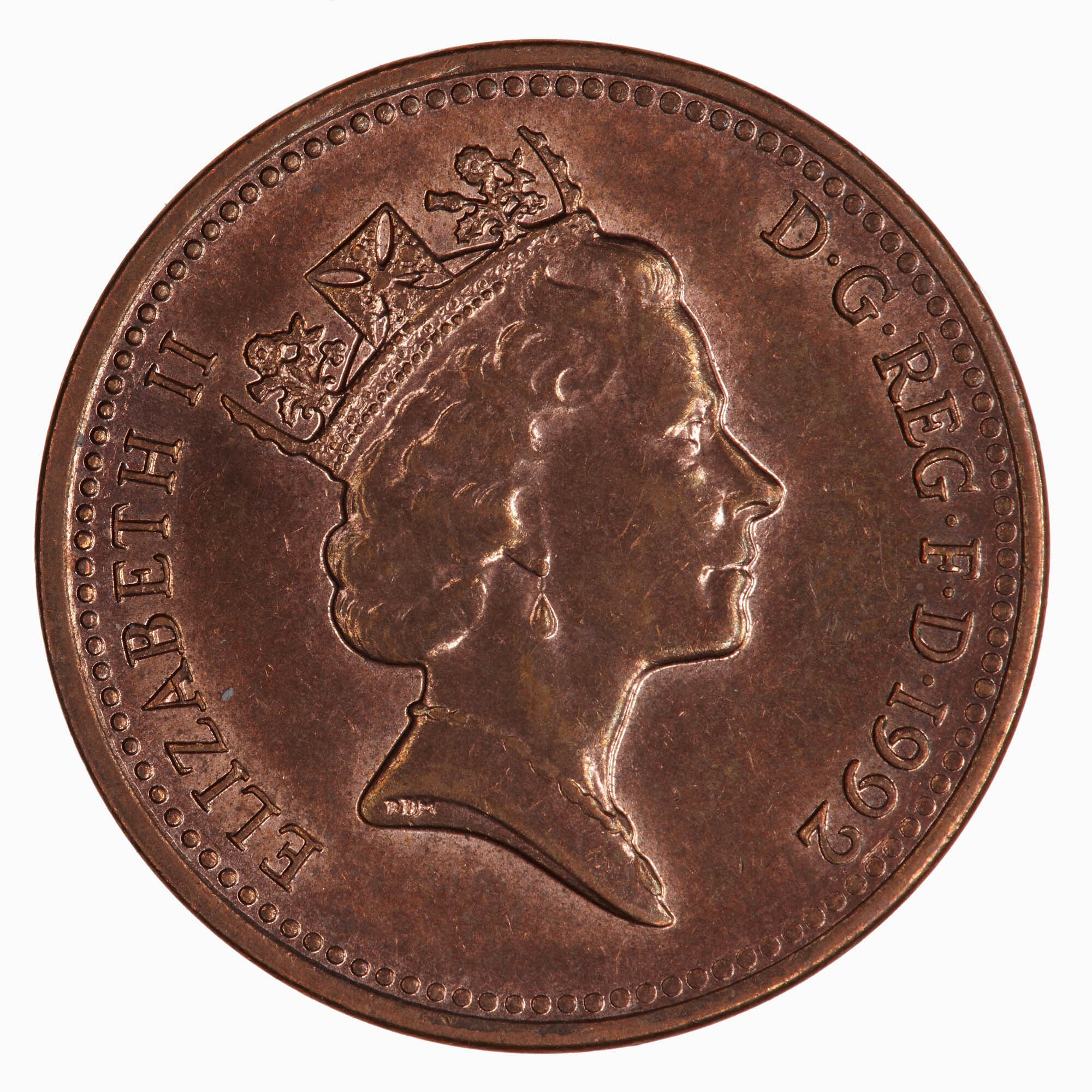 Coin 1 Penny Elizabeth II Great Britain 1992