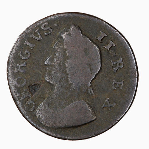 Coin - Farthing, George II, Great Britain, 1739 (Obverse)