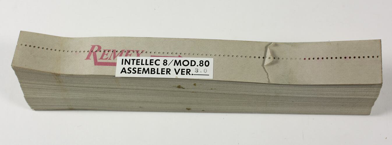 Paper Tape - Intellec 8 MOD 80, Assembler, Version 3.0