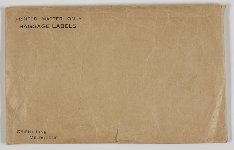 Envelope -Baggage Labels, Orient Line, Melbourne, circa 1930s