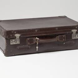 Suitcase - Brown Leather, Italian Immigrant Gabriel Francoli, circa 1924