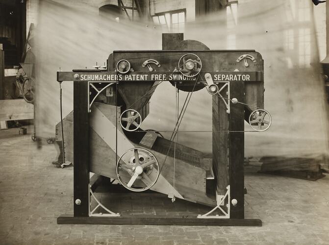 Photograph - Schumacher Mill Furnishing Works, 'Free Swinging Separator', Port Melbourne, Victoria, circa 1930s