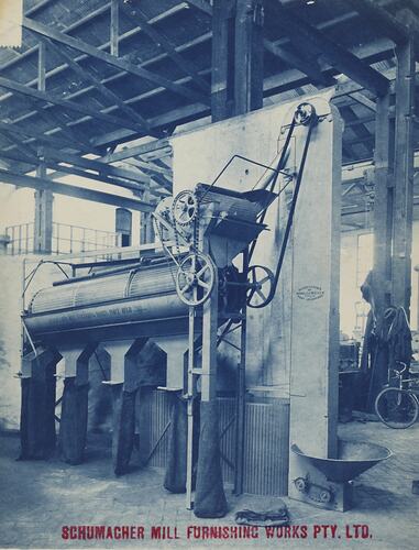 Photograph - Schumacher Mill Furnishing Works, Seed Grading Machine, Port Melbourne, Victoria, circa 1920s