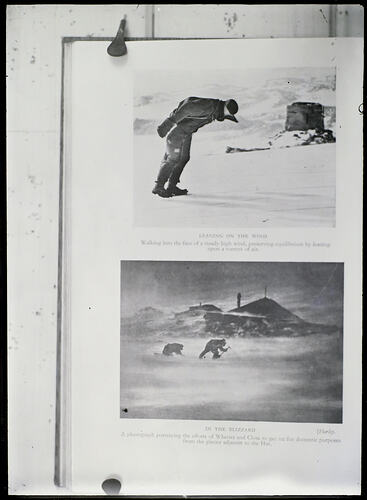 Glass Negative- Copy of 'Leaning on the Wind' and 'In the Blizzard', Frank Hurley, Antarctica, 1911-1914