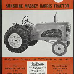 Publicity Leaflet - H.V. McKay Massey Harris, Model 82 Tractor, 1946