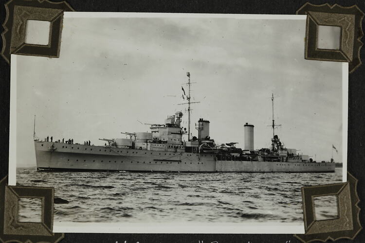 Side view of military ship.