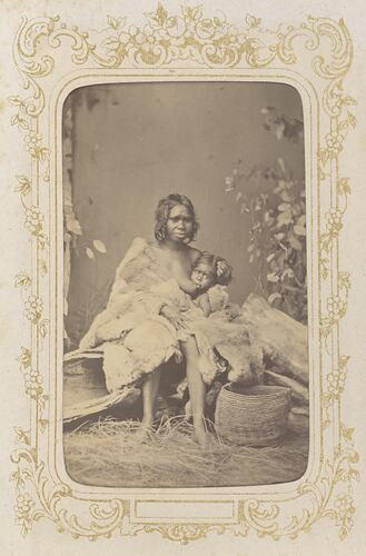 Portrait of a woman and child from the Upper Murray River, 1870