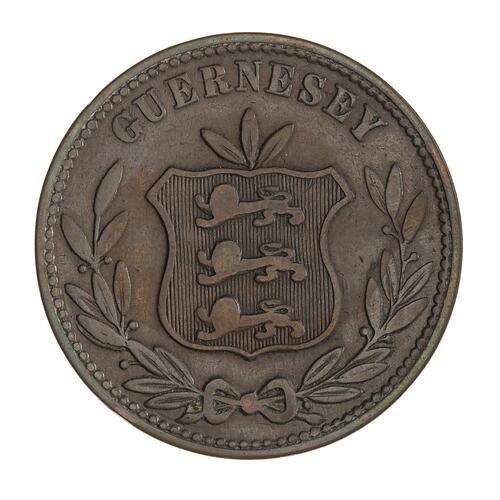 Coin - 8 Doubles, Guernsey, Channel Islands, 1868