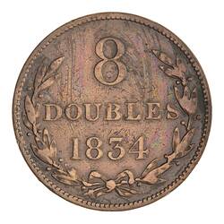 Coin - 8 Doubles, Guernsey, Channel Islands, 1834