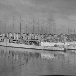 View of the US Naval Fleet, Victoria Dock, Me