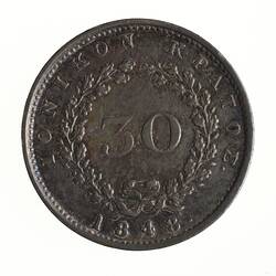 Coin - 30 Lepta, Ionian Islands, Greece, 1848