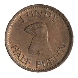 Token - 1/2 Puffin, Martin Coles Harman, Lundy, England, Great Britain, 1929
