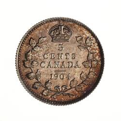 Coin - 5 Cents, Canada, 1904