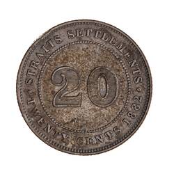Coin - 20 Cents, Straits Settlements, 1882