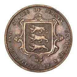 Coin - 1/13 Shilling, Jersey, Channel Islands, 1870