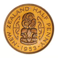 Proof Coin - 1/2 Penny, New Zealand, 1953