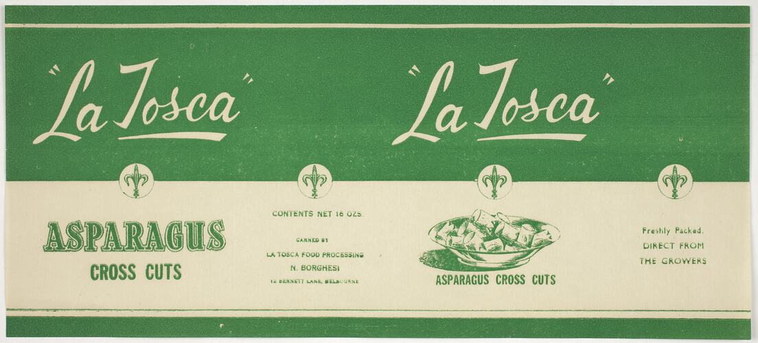 Food Label - La Tosca Asparagus Cross Cuts