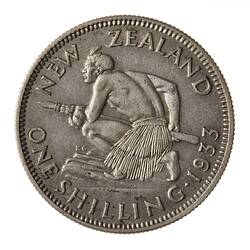Coin - 1 Shilling, New Zealand, 1933