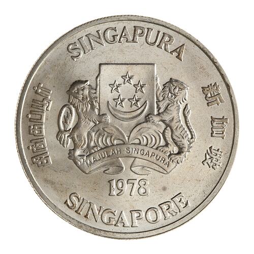 Coin - 10 Dollars, Singapore, 1978