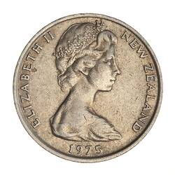 Coin - 10 Cents, New Zealand, 1975