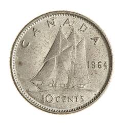Coin - 10 Cents, Canada, 1964